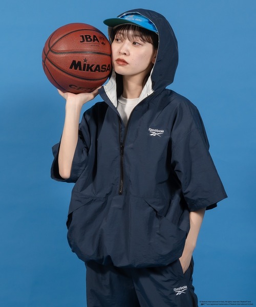 セール】Reebok／Perushu別注 配色切り替えナイロンアノラックプル