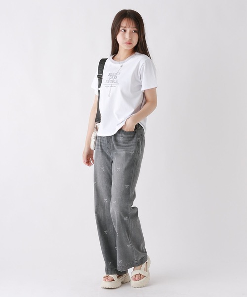 repipi armario（レピピ アルマリオ）の「ハート・リボン総柄デニム（デニムパンツ・キッズ・ブラック系1/ブラック系2/ブルー系1/ブルー系2・SMALL/MEDIUM/LARGE）」の13枚目の写真