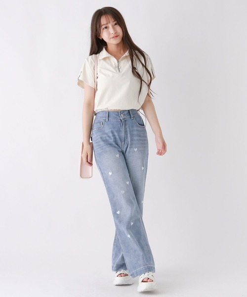 repipi armario（レピピ アルマリオ）の「ハート・リボン総柄デニム（デニムパンツ・キッズ・ブラック系1/ブラック系2/ブルー系1/ブルー系2・SMALL/MEDIUM/LARGE）」の17枚目の写真