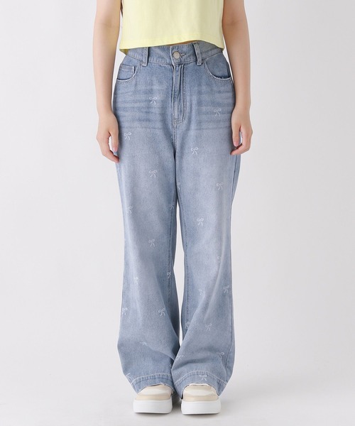 repipi armario（レピピ アルマリオ）の「ハート・リボン総柄デニム（デニムパンツ・キッズ・ブラック系1/ブラック系2/ブルー系1/ブルー系2・SMALL/MEDIUM/LARGE）」の21枚目の写真