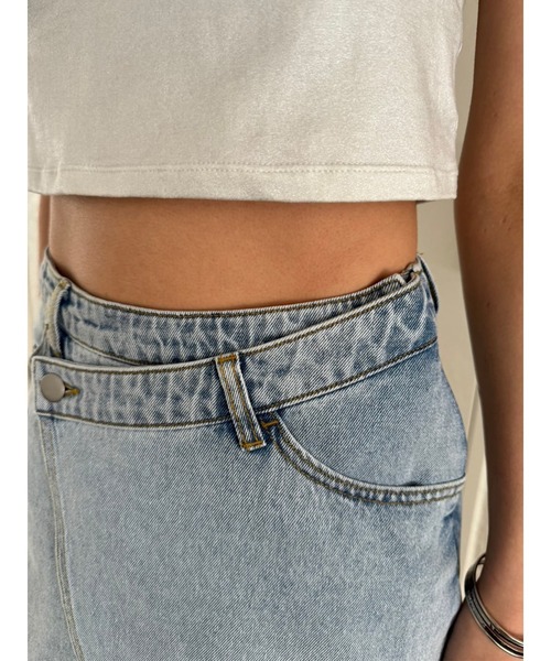 EGOIST（エゴイスト）の「ラップデニムミニスカート（スカート・レディース・ライトブルー/ホワイト・M/S）」の22枚目の写真