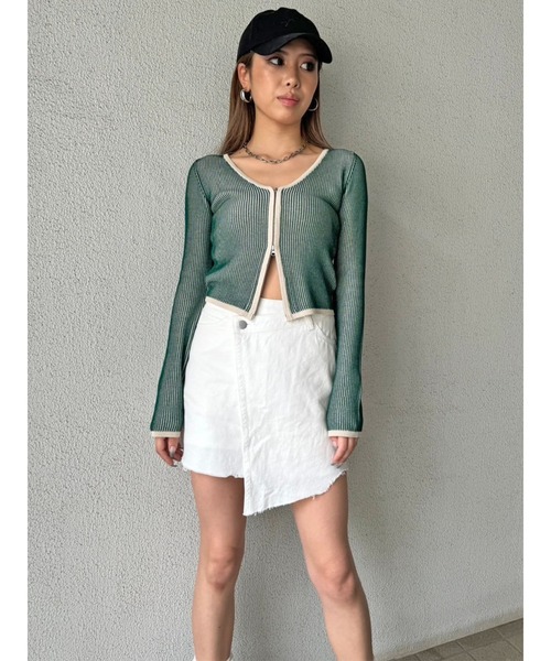 EGOIST（エゴイスト）の「ラップデニムミニスカート（スカート・レディース・ライトブルー/ホワイト・M/S）」の21枚目の写真