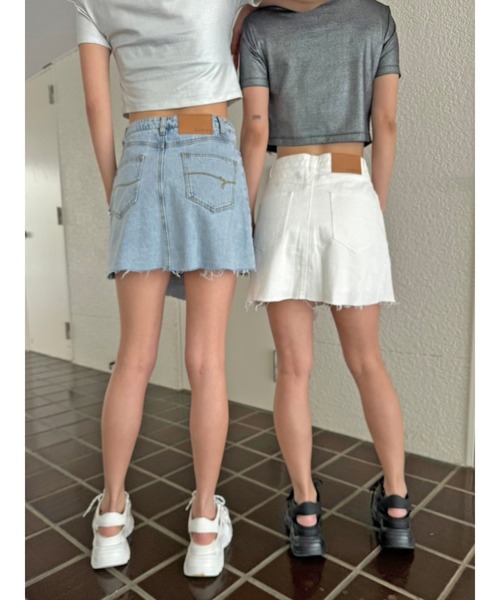 EGOIST（エゴイスト）の「ラップデニムミニスカート（スカート・レディース・ライトブルー/ホワイト・M/S）」の16枚目の写真