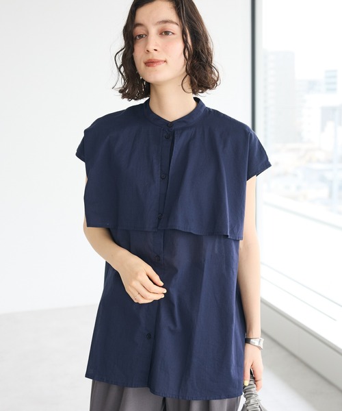 CRAFT STANDARD BOUTIQUE(クラフトスタンダードブティック)の「インド綿フリルブラウス(シャツ/ブラウス・レディース・グレー系その他2/サックスブルー系3/ラベンダー/ネイビー・FREE)」の3枚目の写真