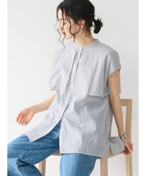 CRAFT STANDARD BOUTIQUE(クラフトスタンダードブティック)の「インド綿フリルブラウス(シャツ/ブラウス・レディース・グレー系その他2/サックスブルー系3/ラベンダー/ネイビー・FREE)」の5枚目の写真