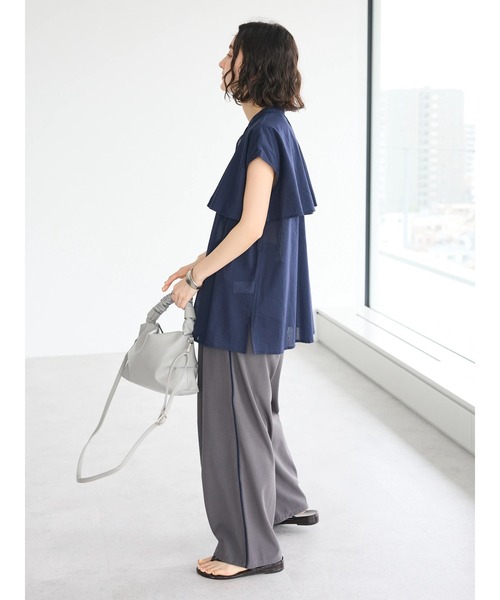 CRAFT STANDARD BOUTIQUE(クラフトスタンダードブティック)の「インド綿フリルブラウス(シャツ/ブラウス・レディース・グレー系その他2/サックスブルー系3/ラベンダー/ネイビー・FREE)」の21枚目の写真