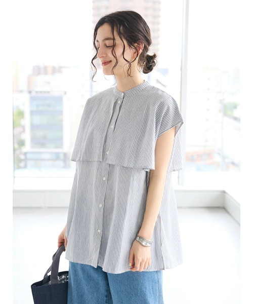CRAFT STANDARD BOUTIQUE(クラフトスタンダードブティック)の「インド綿フリルブラウス(シャツ/ブラウス・レディース・グレー系その他2/サックスブルー系3/ラベンダー/ネイビー・FREE)」の18枚目の写真