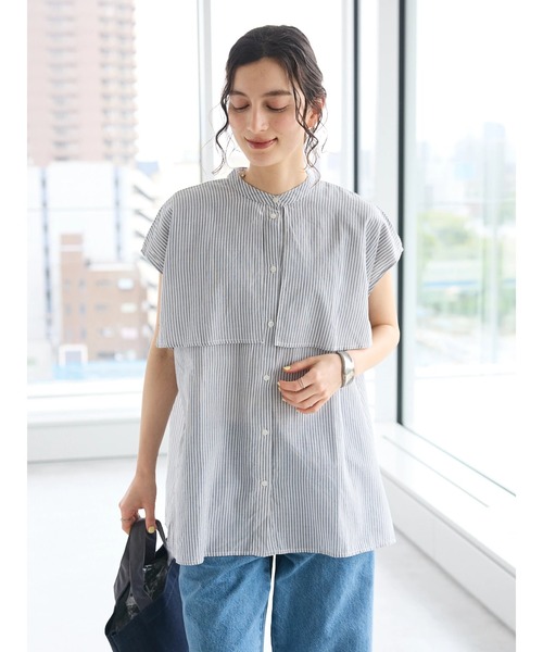 CRAFT STANDARD BOUTIQUE(クラフトスタンダードブティック)の「インド綿フリルブラウス(シャツ/ブラウス・レディース・グレー系その他2/サックスブルー系3/ラベンダー/ネイビー・FREE)」の17枚目の写真