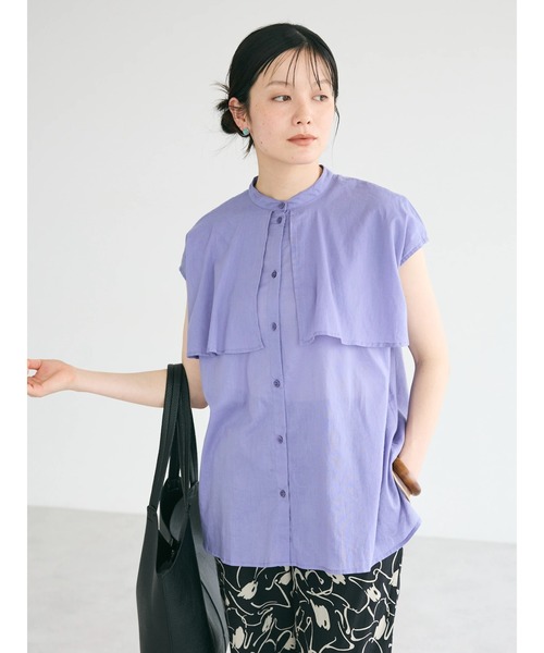 CRAFT STANDARD BOUTIQUE(クラフトスタンダードブティック)の「インド綿フリルブラウス(シャツ/ブラウス・レディース・グレー系その他2/サックスブルー系3/ラベンダー/ネイビー・FREE)」の12枚目の写真
