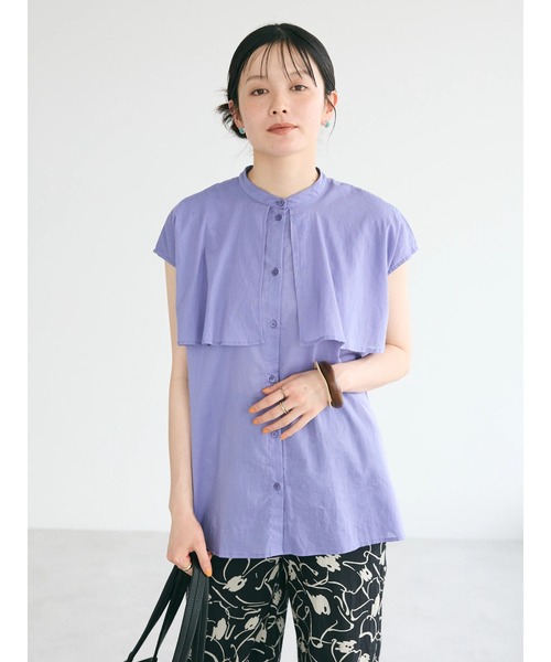 CRAFT STANDARD BOUTIQUE(クラフトスタンダードブティック)の「インド綿フリルブラウス(シャツ/ブラウス・レディース・グレー系その他2/サックスブルー系3/ラベンダー/ネイビー・FREE)」の11枚目の写真