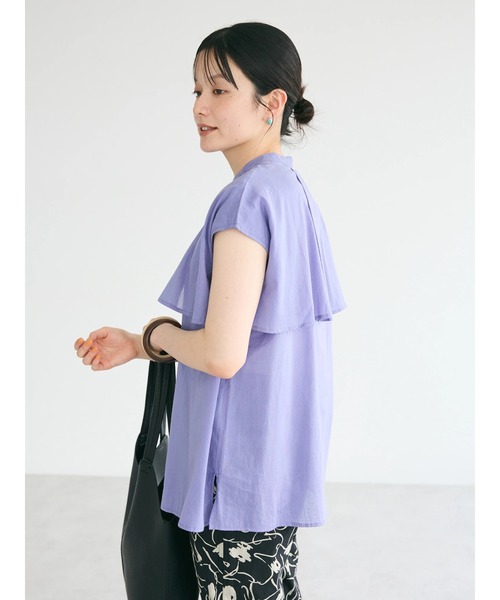 CRAFT STANDARD BOUTIQUE(クラフトスタンダードブティック)の「インド綿フリルブラウス(シャツ/ブラウス・レディース・グレー系その他2/サックスブルー系3/ラベンダー/ネイビー・FREE)」の10枚目の写真
