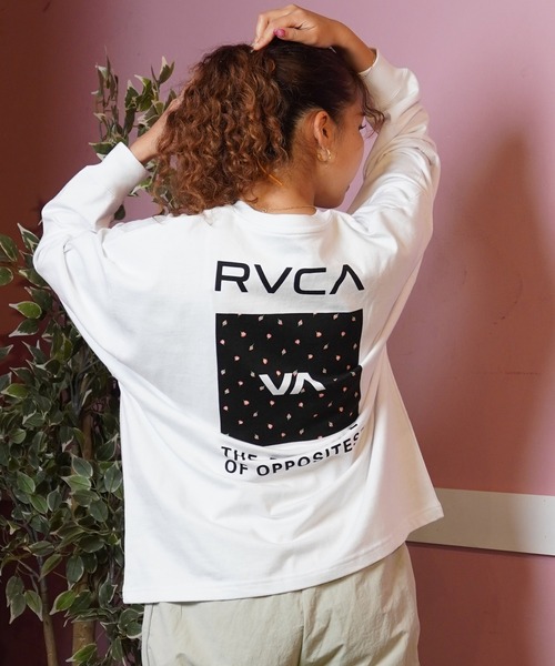 RVCA ルーカ 長袖 Tシャツ レディース バックプリント ロンT ムラサキスポーツ限定 BE044-P51 RVCA ルーカ 長袖 Tシャツ レディース バックプリント ロンT