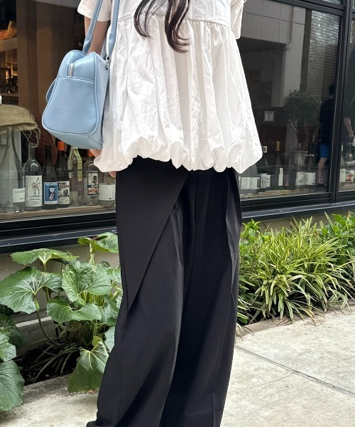 nemne store(ネンネストア)の「《Delfy》ラップデザインスラックス(スラックス・レディース・ブラック/グレー/ベージュ・SMALL/MEDIUM)」の1枚目の写真