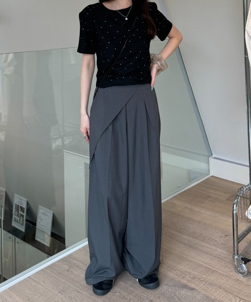 nemne store(ネンネストア)の「《Delfy》ラップデザインスラックス(スラックス・レディース・ブラック/グレー/ベージュ・SMALL/MEDIUM)」の5枚目の写真