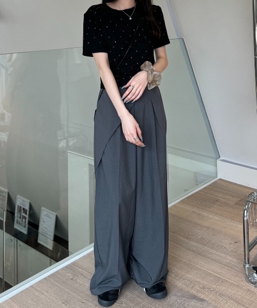nemne store(ネンネストア)の「《Delfy》ラップデザインスラックス(スラックス・レディース・ブラック/グレー/ベージュ・SMALL/MEDIUM)」の4枚目の写真