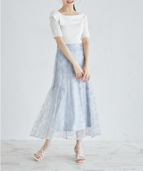 tocco closet(トッコ クローゼット)の「接触冷感♪袖口パール付きアシメオフショルリブニットプルオーバー(ニット/セーター・レディース・オフホワイト/ラベンダー/ピンク・M)」の18枚目の写真