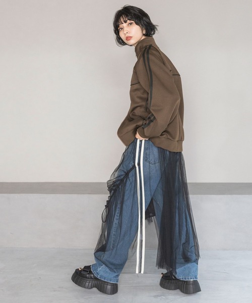 PAGEBOY（ページボーイ）の「ラインチュールボリュームスカート（スカート・レディース・ブラック/オフホワイト/ブラウン・FREE）」の21枚目の写真