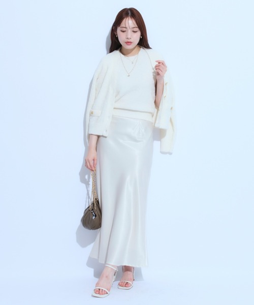 2024AW★新品★マイストラーダ　ベロアニットカーデ　ジャスグリッティー Mystrada（マイストラーダ）の「ベロアニットカーデ（ニット/セーター