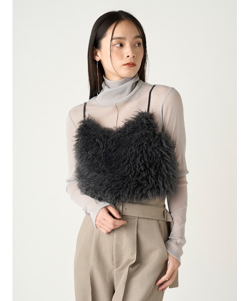 FRAY I.D（フレイアイディー）の「ECOPELエコファーキャミビスチェ（ベスト・レディース・オフホワイト/ダークグレー・FREE）」の18枚目の写真