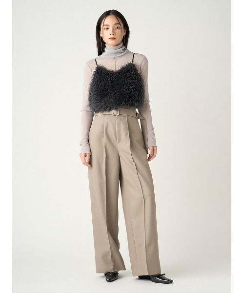 FRAY I.D（フレイアイディー）の「ECOPELエコファーキャミビスチェ（ベスト・レディース・オフホワイト/ダークグレー・FREE）」の19枚目の写真