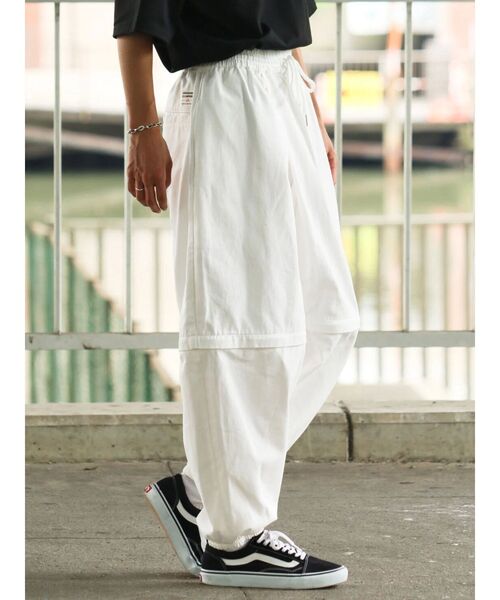 CRAFT STANDARD BOUTIQUE(クラフトスタンダードブティック)の「【URANIWA CAMPERS】2WAY WHITE DENIM PANTS(デニムパンツ・メンズ・ホワイト・M/XL/L)」の6枚目の写真