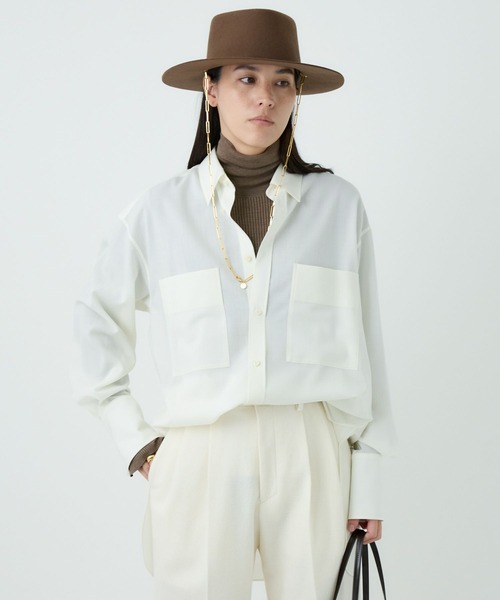 カオス　ウィンターボーイフレンドシャツ Chaos(カオス)｜ウィンターボーイフレンドシャツ/アッシュピンクst の