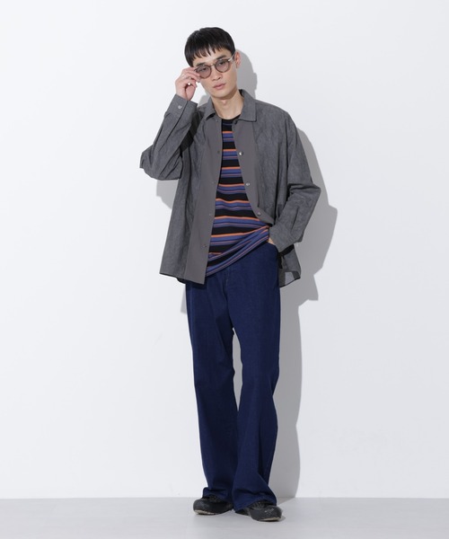 Apo(s)ture(アポスチャー)の「LUCAS-006/デニムロングワイドパンツ(デニムパンツ・メンズ・ネイビー/ブラック・XS/S/M/L/XL)」の6枚目の写真