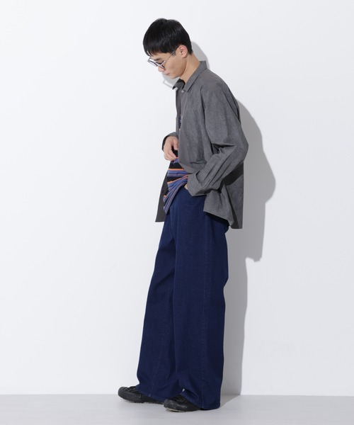 Apo(s)ture(アポスチャー)の「LUCAS-006/デニムロングワイドパンツ(デニムパンツ・メンズ・ネイビー/ブラック・XS/S/M/L/XL)」の7枚目の写真