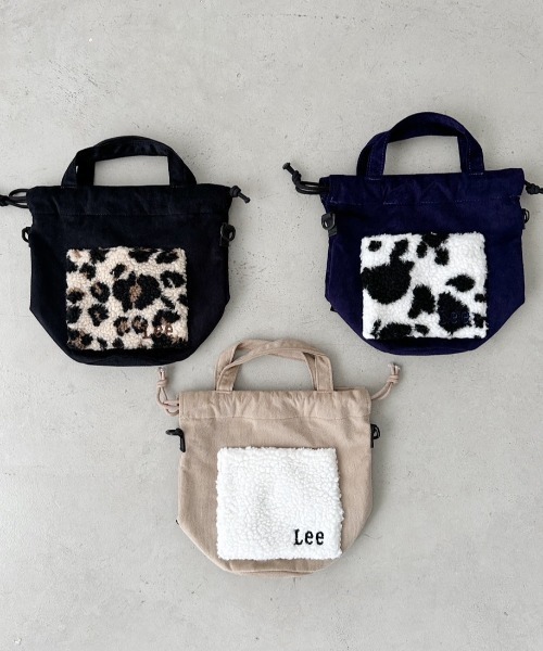 Lee（リー）の「Lee/リー　ボアポケット×コーデュロイ　2WAY　ミニトート　ショルダー（ショルダーバッグ・レディース・ブラック/ベージュ/ネイビー・FREE）」の9枚目の写真