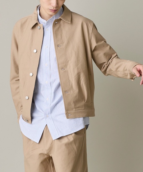 【セール】《ユニセックス》デニムジャージジャケット【男女兼用】【セットアップ対応】（デニムジャケット）｜I.T.'S international（イッツインターナショナル）