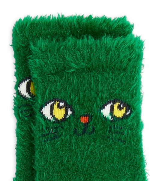Mini Rodini(ミニロディーニ)の「mini rodini / キャットモコモコソックス(ソックス/靴下・キッズ・グリーン・14-16cm/16-18cm/18-21cm/12-14cm)」の2枚目の写真
