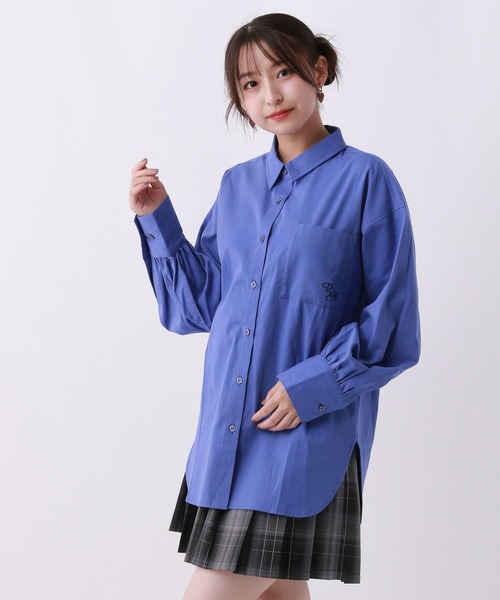 未使用品 ミ アルマリオ Mi Armario シャツ ブラウス 長袖 チェック柄 ビジュー F ネイビー 紺 /YM8 レディース other - ミ アルマリオ シャツ ブラウス 長袖 チェック柄