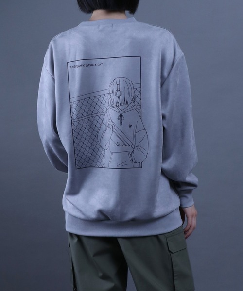keisukekanda protect a girl トレーナー ANPAS(アンパス)の「Faux Suede TASOGARE GIRL Back Illust