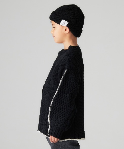 Smoothy（スムージー）の「Smoothy 2 Face Knit / スムージー 2 フェイスニット（ニット/セーター・キッズ・ブラック/アイボリー・SMALL/MEDIUM/LARGE/X-LARGE）」の7枚目の写真