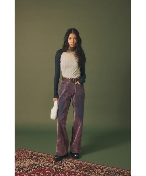 MOUSSY(マウジー)の「BROAD RIB RAGLAN トップス(Tシャツ/カットソー・レディース・オフホワイト/イエロー/ブラウン・FREE)」の10枚目の写真