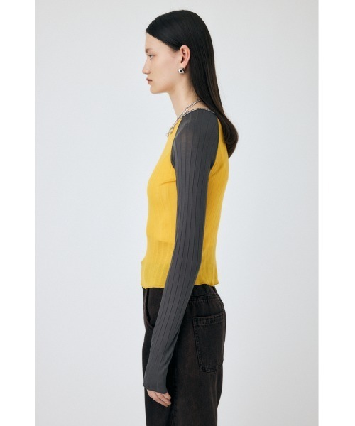 MOUSSY(マウジー)の「BROAD RIB RAGLAN トップス(Tシャツ/カットソー・レディース・オフホワイト/イエロー/ブラウン・FREE)」の17枚目の写真
