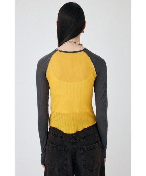 MOUSSY(マウジー)の「BROAD RIB RAGLAN トップス(Tシャツ/カットソー・レディース・オフホワイト/イエロー/ブラウン・FREE)」の18枚目の写真