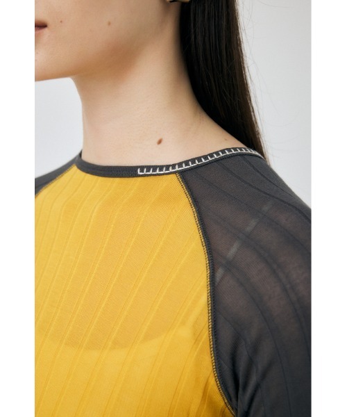 MOUSSY(マウジー)の「BROAD RIB RAGLAN トップス(Tシャツ/カットソー・レディース・オフホワイト/イエロー/ブラウン・FREE)」の19枚目の写真