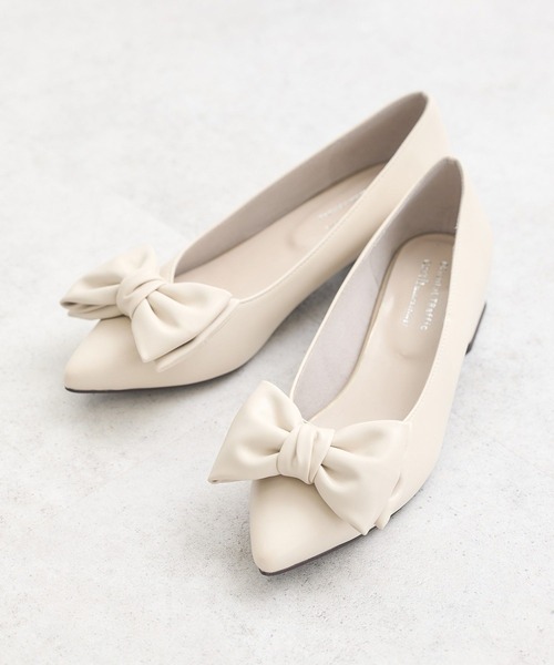 ORiental TRaffic（オリエンタルトラフィック）の「ORiental TRaffic リボンパンプス（パンプス・レディース・ピンク/ベージュ/ブラック/シルバー・35/36/37/38/39）」の2枚目の写真