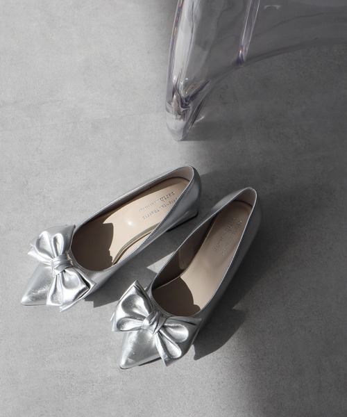 ORiental TRaffic（オリエンタルトラフィック）の「ORiental TRaffic リボンパンプス（パンプス・レディース・ピンク/ベージュ/ブラック/シルバー・35/36/37/38/39）」の4枚目の写真
