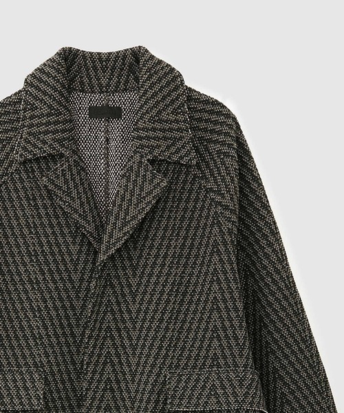 ROPE'（ロペ）の「【COOHEM】HERRINGBONE TWEED COAT(コーヘン/ヘリンボーンツイードコート)（ノーカラージャケット・レディース・ブラック系その他/グレー・FREE）」の5枚目の写真