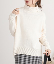 AveAngeiina ベロアモールハイネックプルオーバーニット