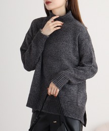 AveAngeiina ベロアモールハイネックプルオーバーニット