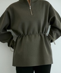 ADAM ET ROPE' | 【洗える】ハーフジップフォルムニットチュニック(その他トップス)