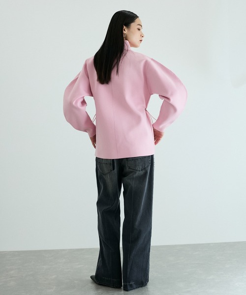 ADAM ET ROPE'（アダムエロペ）の「【洗える】ハーフジップフォルムニットチュニック（その他トップス・レディース・オフホワイト/ブラック/ブラウン系その他/ピンク・FREE）」の7枚目の写真