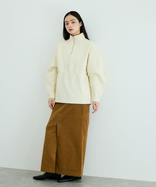 ADAM ET ROPE'（アダムエロペ）の「【洗える】ハーフジップフォルムニットチュニック（その他トップス・レディース・オフホワイト/ブラック/ブラウン系その他/ピンク・FREE）」の10枚目の写真