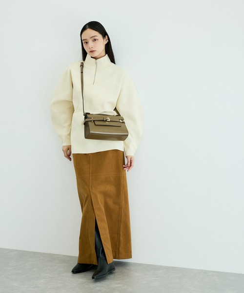 ADAM ET ROPE'（アダムエロペ）の「【洗える】ハーフジップフォルムニットチュニック（その他トップス・レディース・オフホワイト/ブラック/ブラウン系その他/ピンク・FREE）」の11枚目の写真