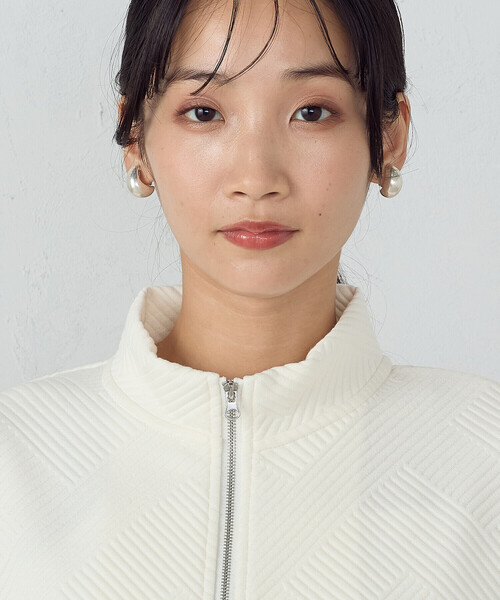 cygne ジャガードブルゾン　ホワイト　s ジャガード刺繍ブルゾン / GRACE CONTINENTAL | GRACE