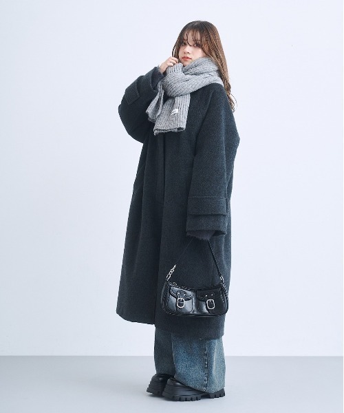 17HR(セブンティーンアワーズ)の「【ユニセックス】ボリュームリブニットマフラー(マフラー・レディース・グレー/チャコールグレー/ブラウン/ブルー・FREE)」の19枚目の写真