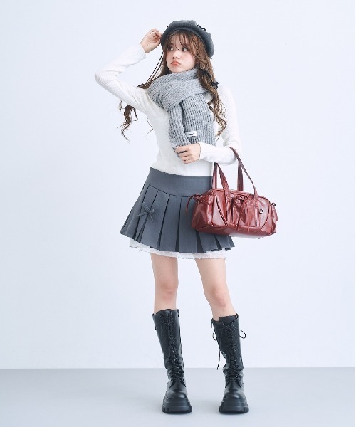 17HR(セブンティーンアワーズ)の「【ユニセックス】ボリュームリブニットマフラー(マフラー・レディース・グレー/チャコールグレー/ブラウン/ブルー・FREE)」の18枚目の写真